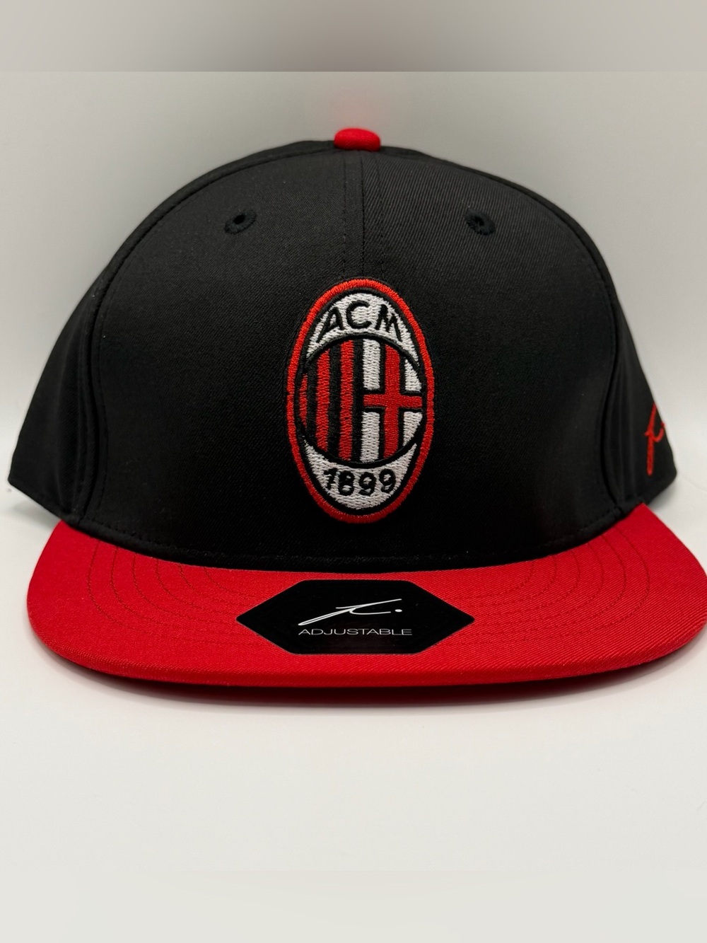 AC Milan Fi Collection Italy Soccer Snapback Adults Flat Bill Black Red Hat Cap